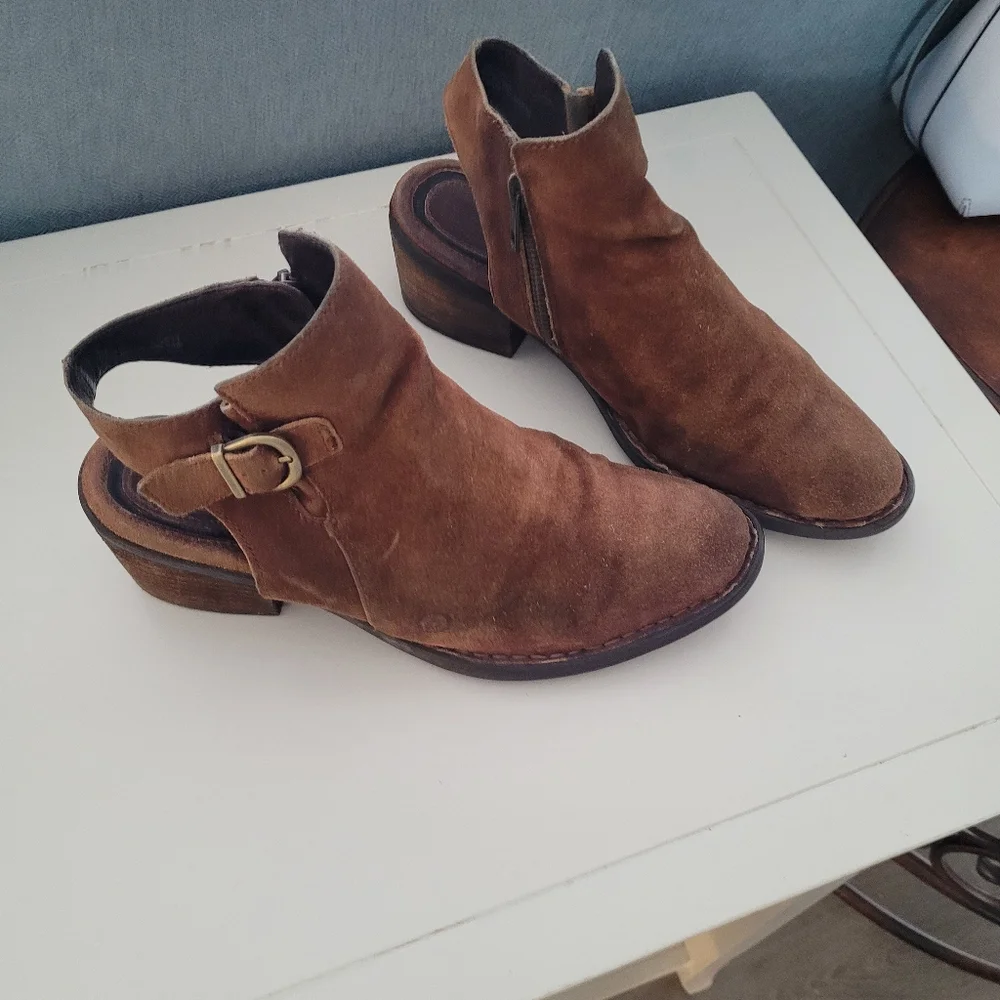 Born Margrit Slingback Suede Booties Women's Size 7 - Picture 2 of 14